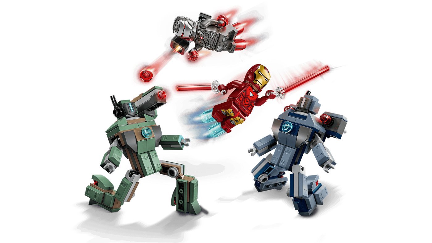 Конструктор LEGO Marvel Железный человек и боевая машина против дронов 76320