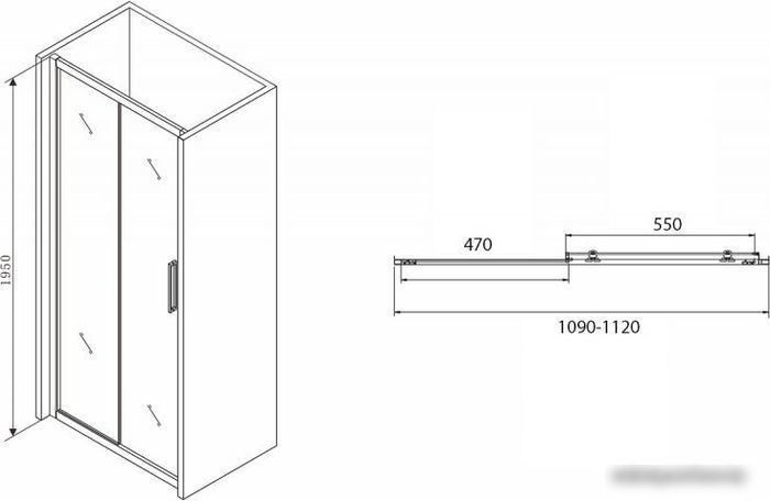 Душевая дверь Abber Schwarzer Diamant AG30110BH