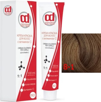 Крем-краска для волос Constant Delight Crema Colorante с витамином С 8/1 светло-русый сандре