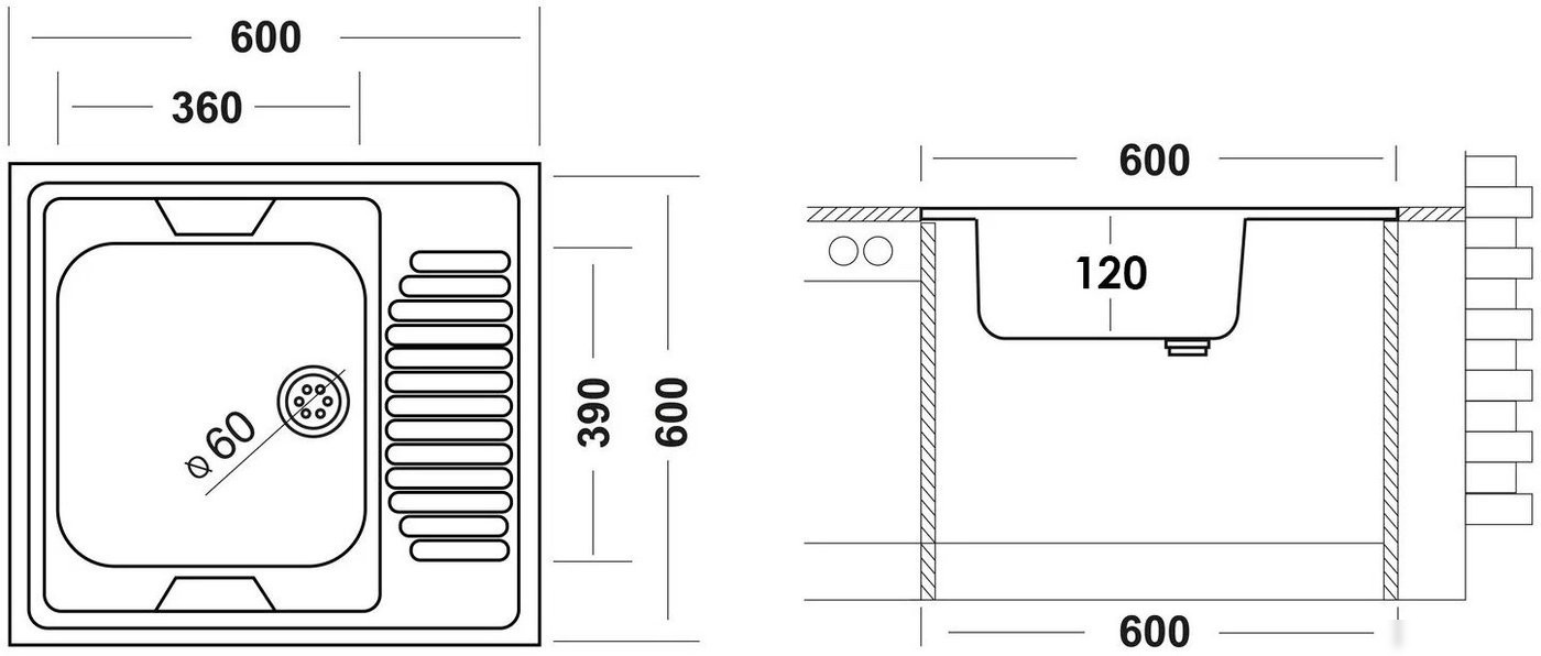 Кухонная мойка Ukinox ECO 600.600 R