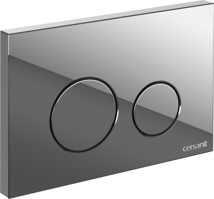 Унитаз подвесной Cersanit Brasko Slim 64824 + Aqua M 40 68177 с кнопкой Twins 63523 (кнопка хром глянцевый)
