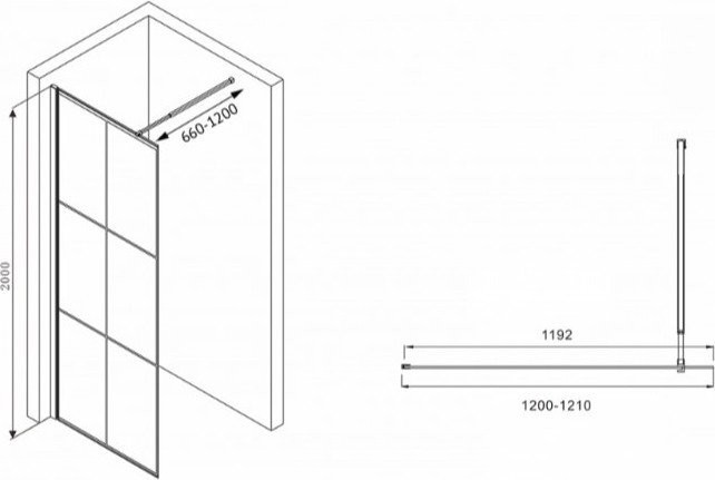 Душевая стенка Abber Immer Offen AG62120B8