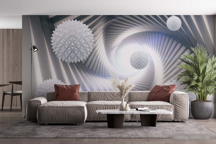 Фотообои ФабрикаФресок 3D Шары в туннеле 075265 (500x265)