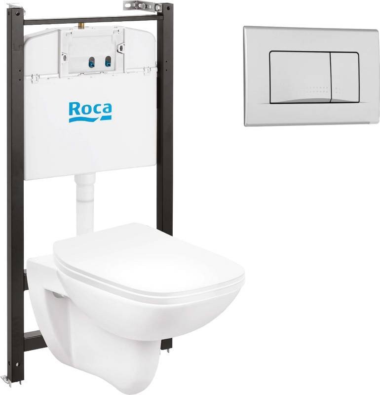 Унитаз подвесной Roca Debba 893104970 + 8901130B2 (с кнопкой)