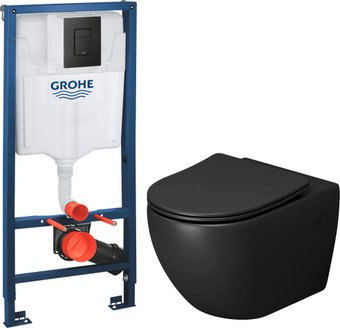 Унитаз подвесной Grossman GR-4411BMSQ + GROHE Solido 38811KF0 (с кнопкой)