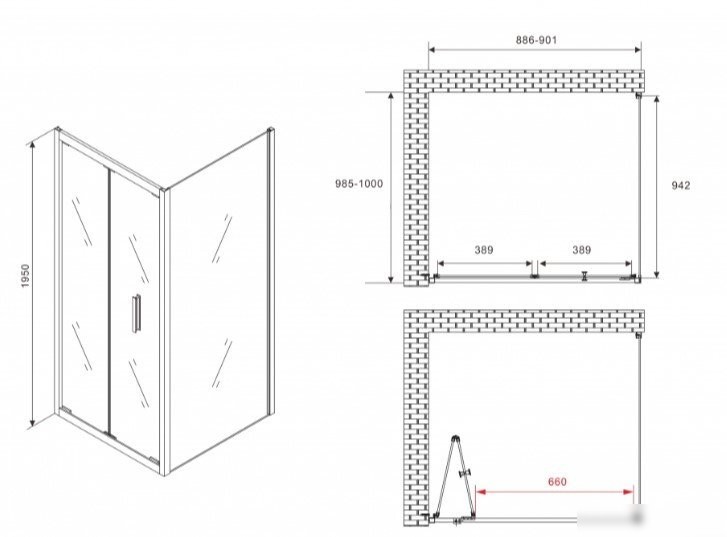Душевой уголок Abber Sonnenstrand AG07090-S100