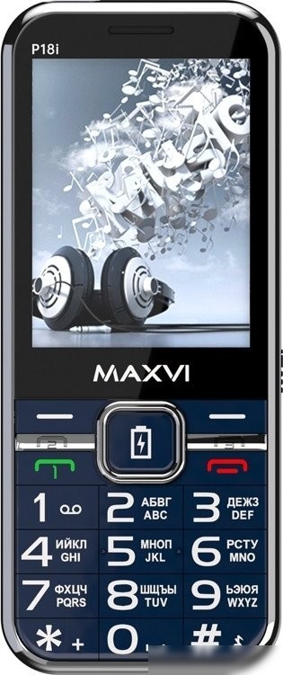 Кнопочный телефон Maxvi P18i (синий)