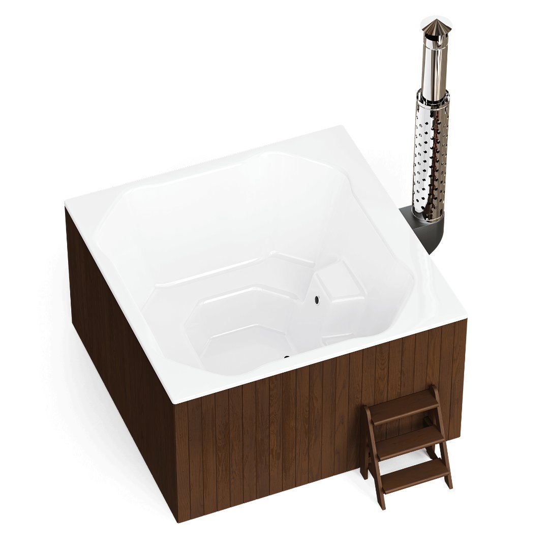 Купель PolarSpa Elite Quattro термососна 200 (темный, с аэромассажем и хромотерапией)