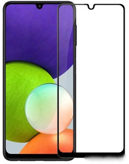Защитное стекло Case Full Glue для Galaxy A22 4G (черный)