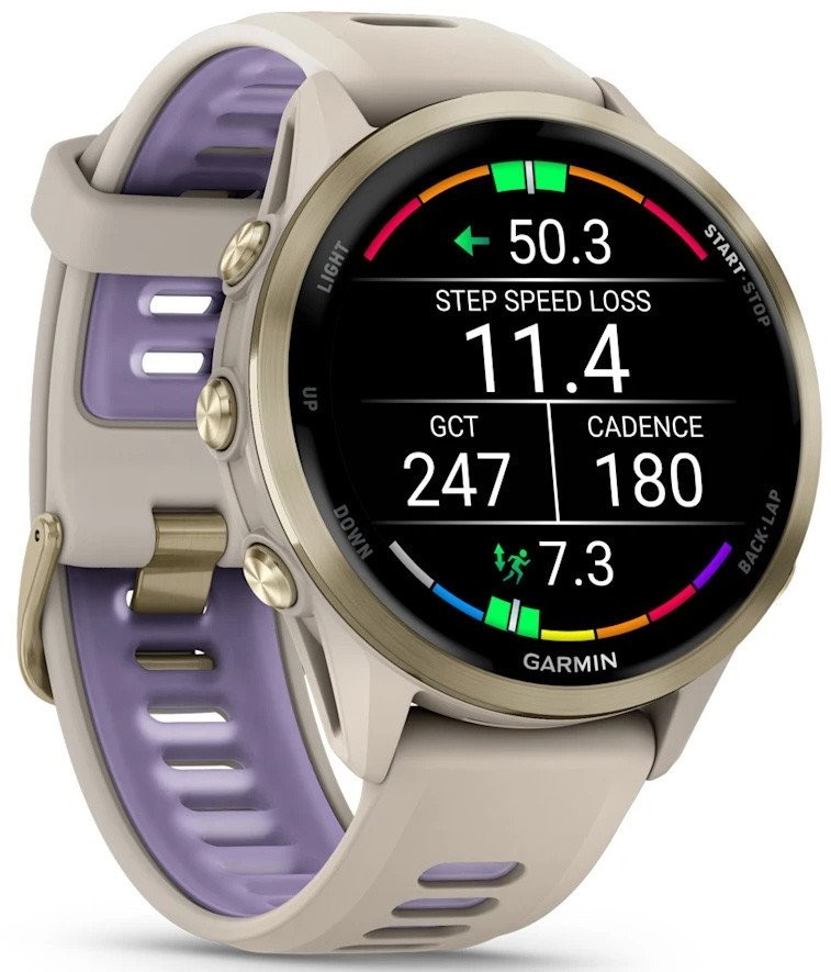 Умные часы Garmin Forerunner 970 47 мм (бежевый/фиолетовый)