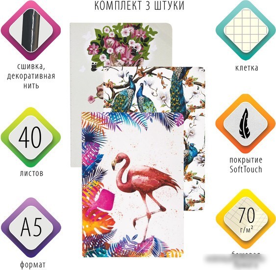 Полуобщая тетрадь BRAUBERG Summer 403793 (3шт)