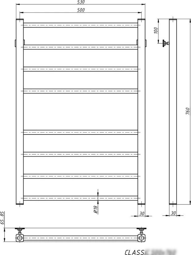 Полотенцесушитель Stinox Classic 50x80 cl80zs (золото сатин)
