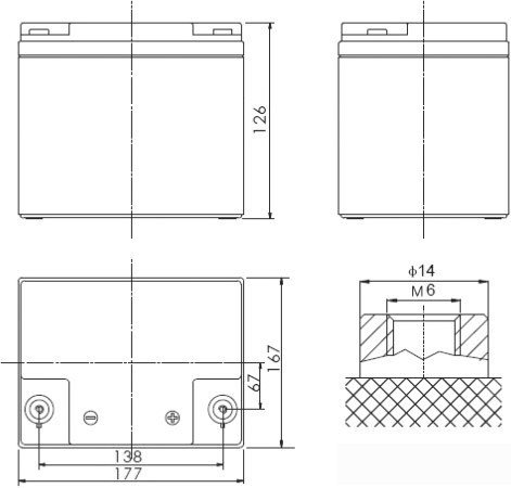 Аккумулятор для ИБП Powerman CA12240/UPS (12В/24 А·ч)