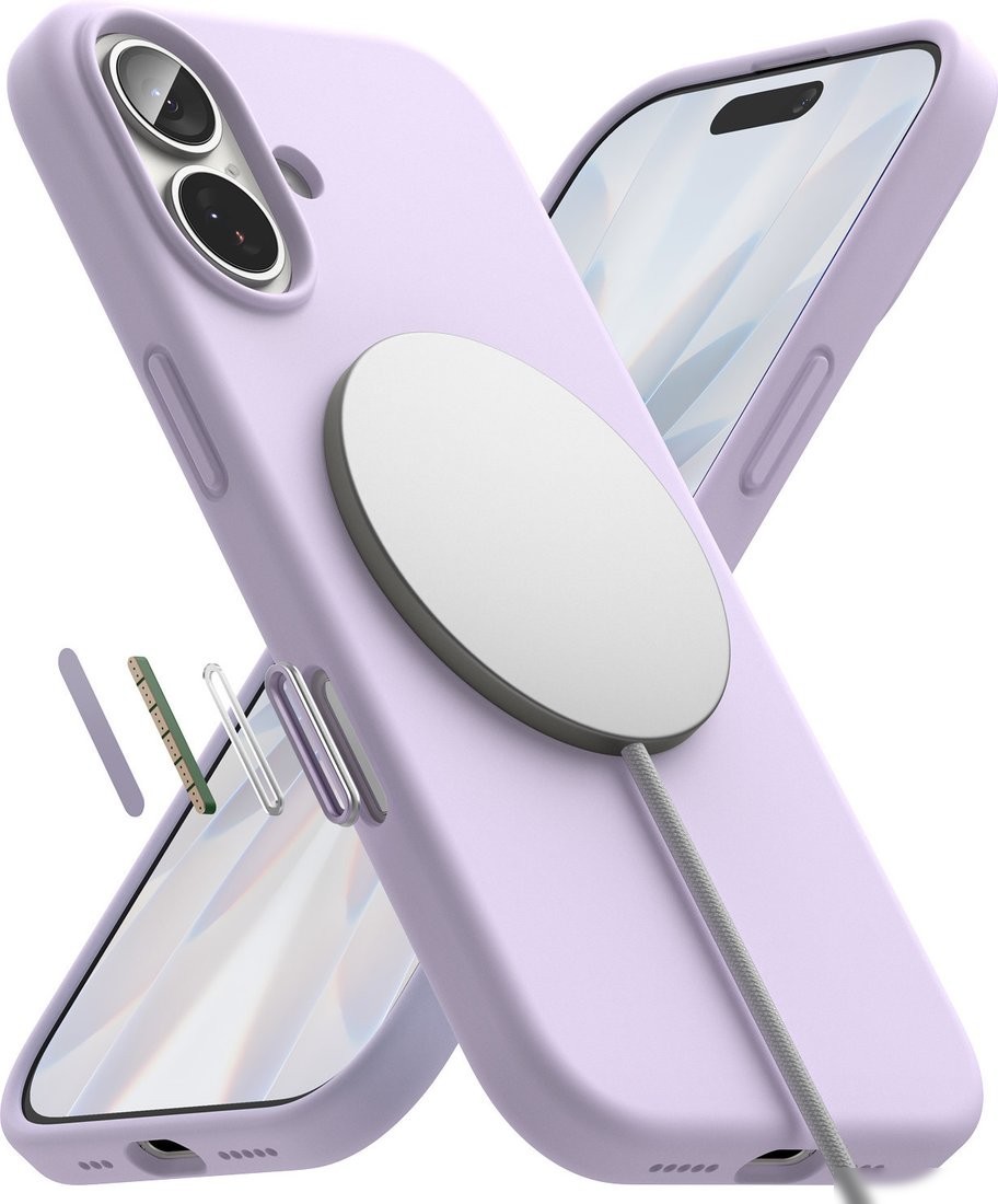 Чехол для телефона Ringke Silicone Magnetic для iPhone 17 (Light Purple)