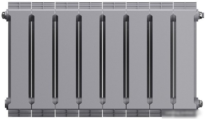 Биметаллический радиатор Royal Thermo PianoForte 300 Silver Satin (8 секций) боковое подключение