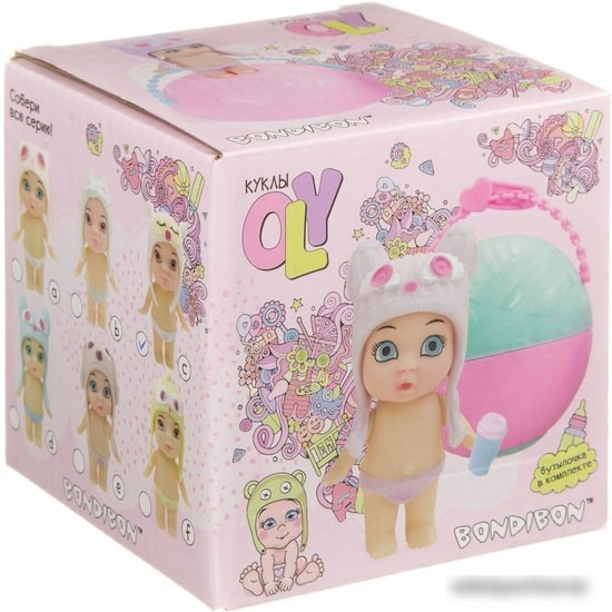 Кукла Bondibon OLY в шапочке-ушанке с животным ВВ3890