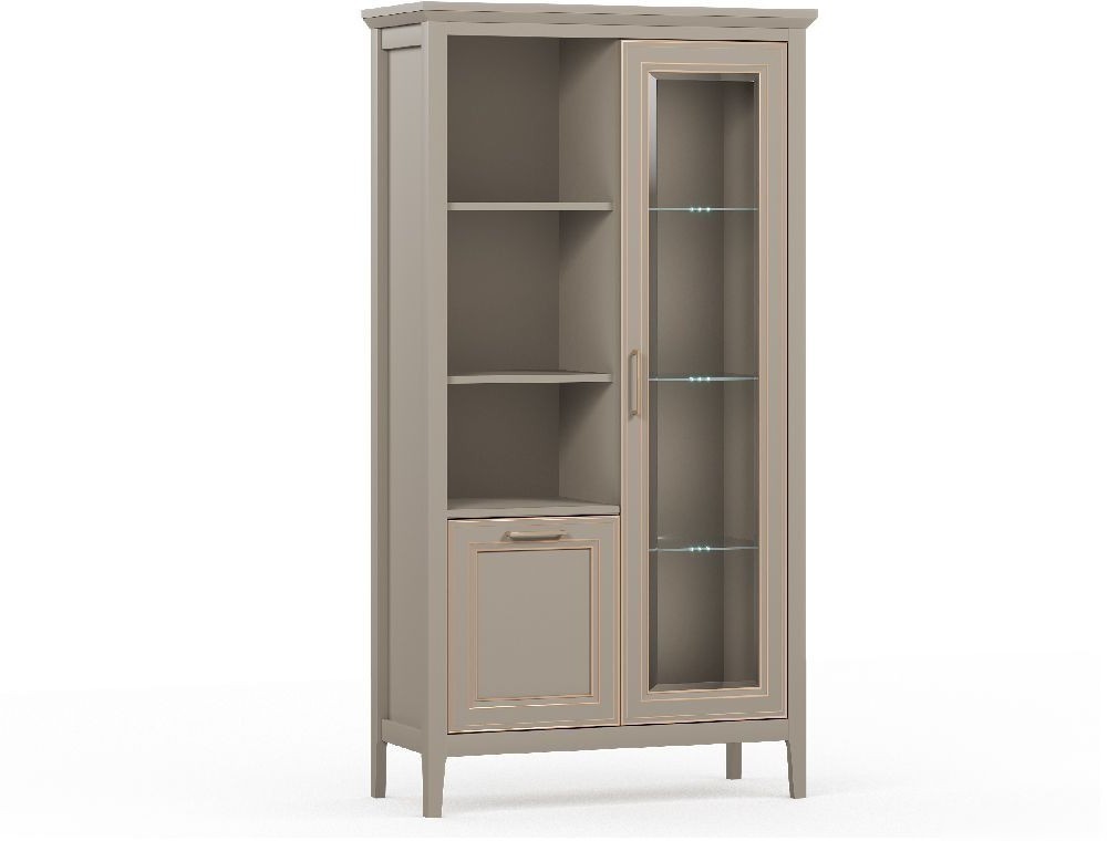 Шкаф-витрина BRW Classic REG1W1D с подсветкой (глиняный серый)
