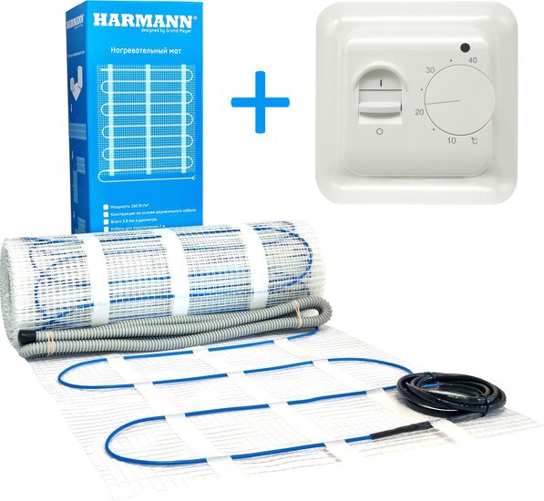 Нагревательный мат Harmann W160-035 3.5 кв.м. 560 Вт (с терморегулятором MST-1)