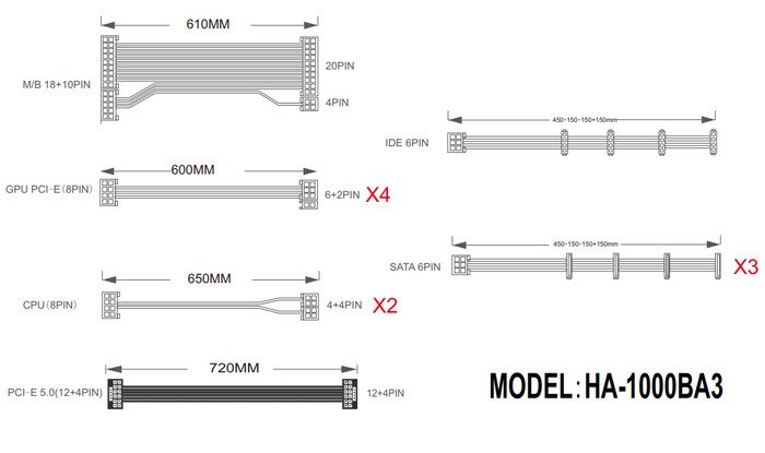 Блок питания 1stPlayer NGDP 1000W HA-1000BA3-WH