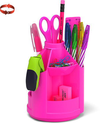 Органайзер настольный Erich Krause Mini Desk, Neon Solid 53227 (розовый)