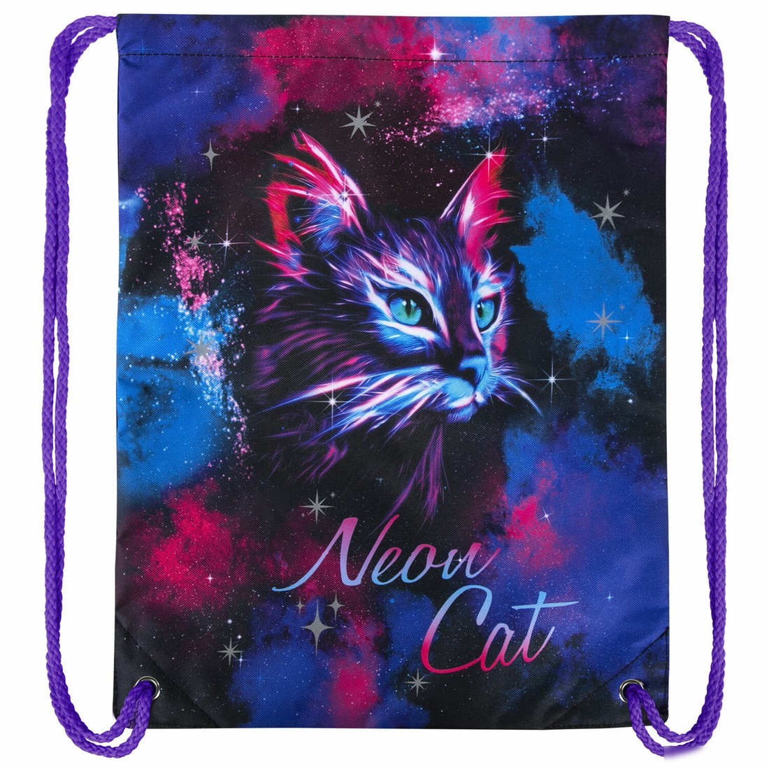Мешок для обуви BRAUBERG Premium. Neon Cat 271621