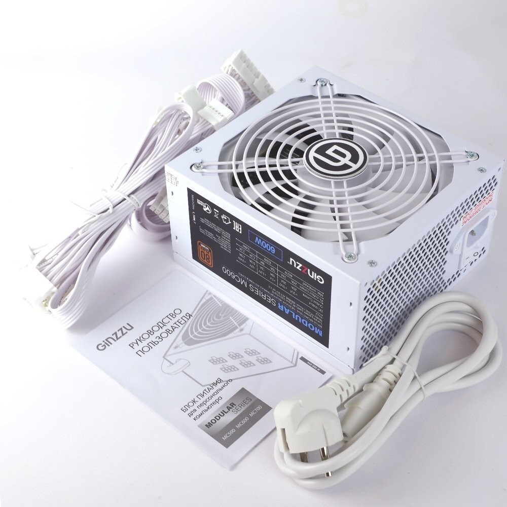 Блок питания Ginzzu MC600 (белый)