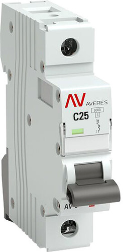 Выключатель автоматический EKF Averes AV-6 1P 25A (C) 6kA mcb6-1-25C-av