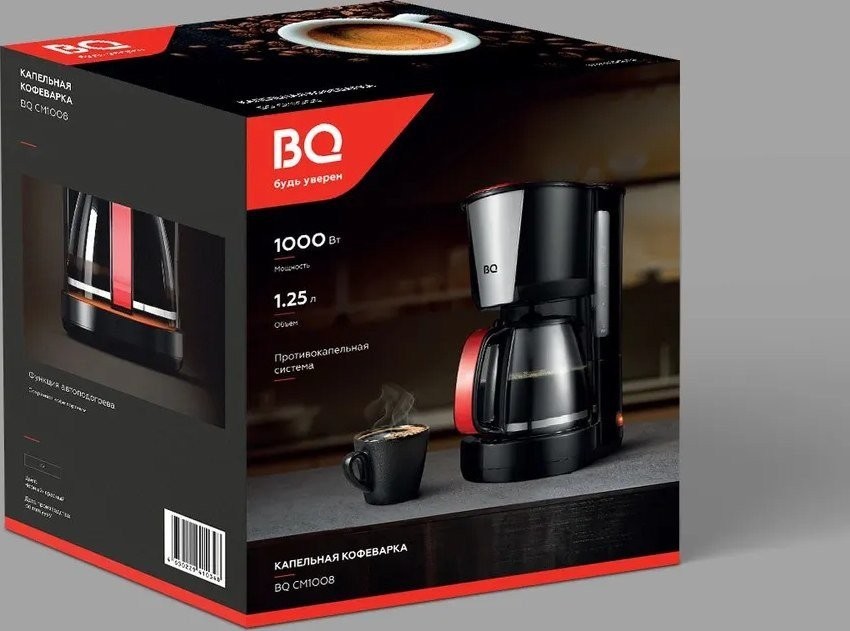 Кофеварка BQ CM1008 (красный/черный)