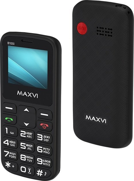 Кнопочный телефон Maxvi B100i (черный)