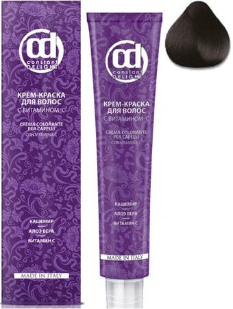 Крем-краска для волос Constant Delight Crema Colorante с витамином С 4/14 средне-коричневый сандре беж.