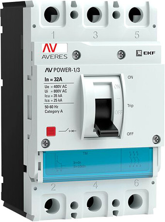 Выключатель автоматический EKF Averes Power-13 3P 32А 35кА AV TR mccb-13-32-TR-av
