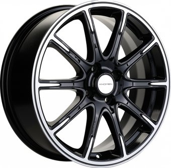 Литые диски Khomen KHW1707 Rio/Solaris 17x6.5" 4x100мм DIA 54.1мм ET 44мм Black FP