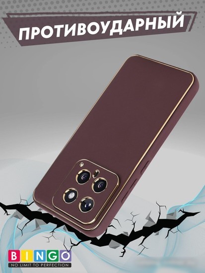 Чехол для телефона Bingo Gold Line для Xiaomi 14 (бордовый)