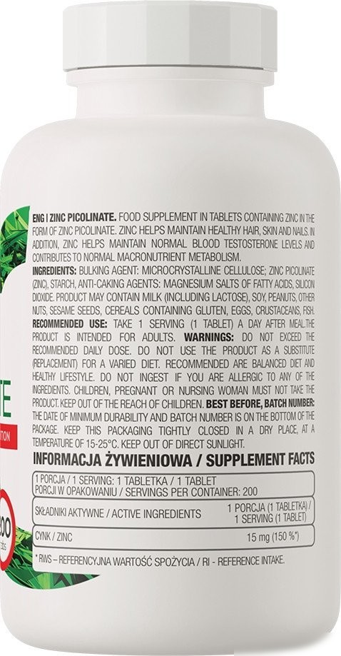 БАД OstroVit Zinc Picolinate (200 таблеток)