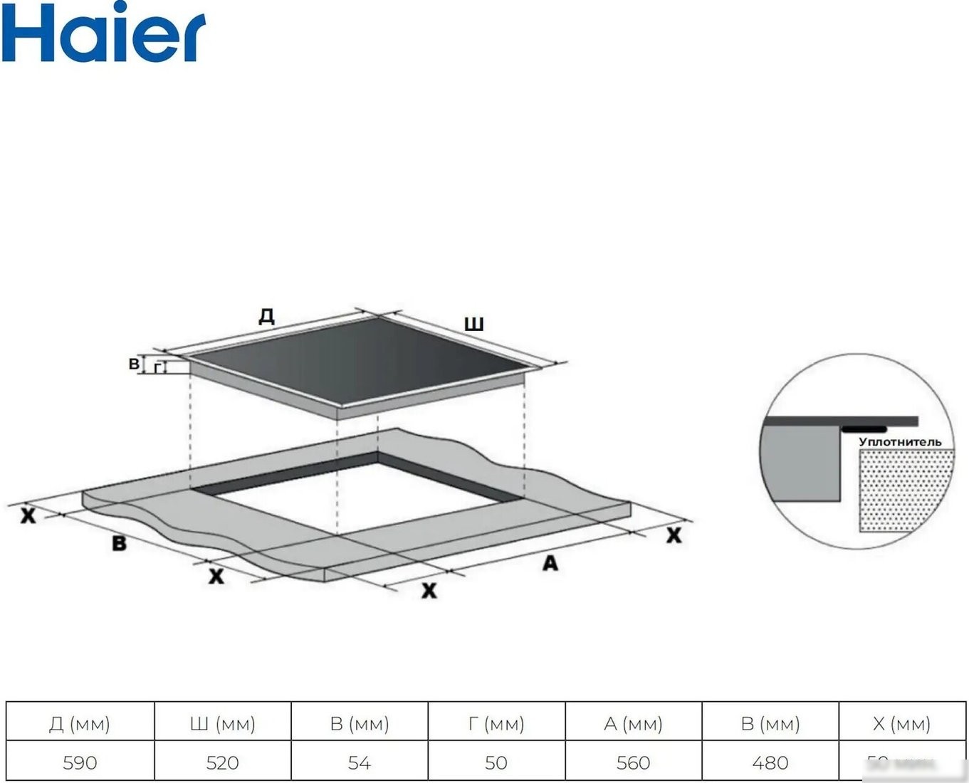 Варочная панель Haier HHK-Y64SCVB