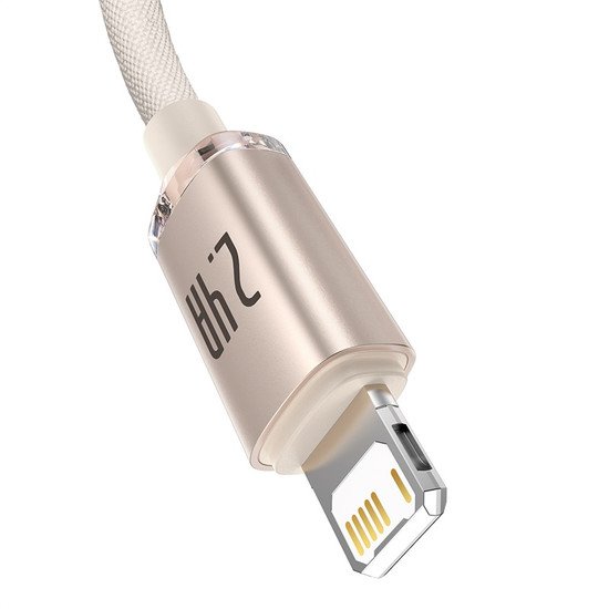 Кабель Baseus Crystal Shine USB Type-A - Lightning (2 м, розовый)