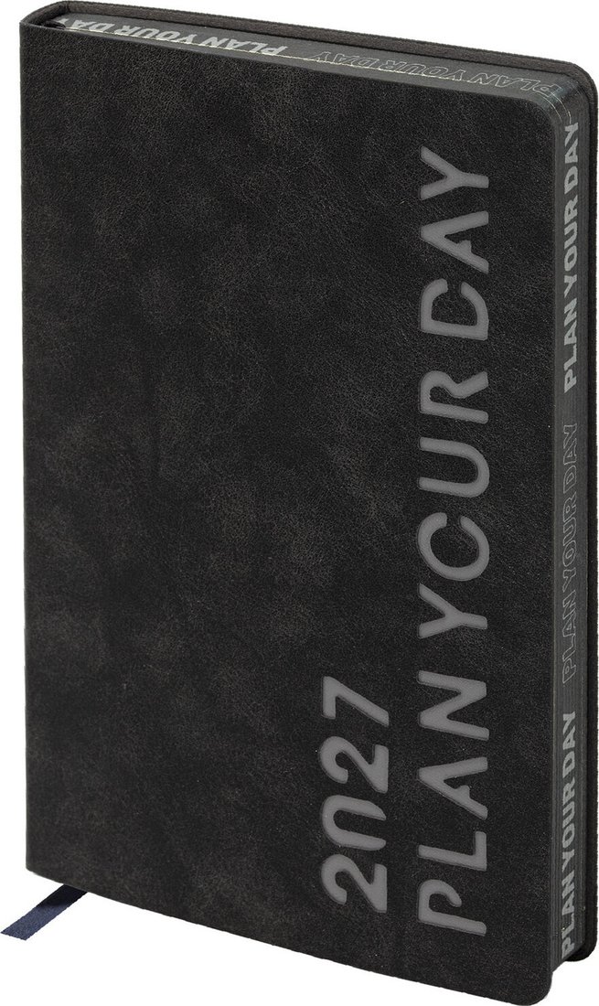 Ежедневник BRAUBERG Vive 2027 117869 (черный/серый)