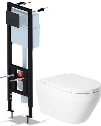 Унитаз подвесной Saniteco KW-9009W + Ани Пласт WCP4133