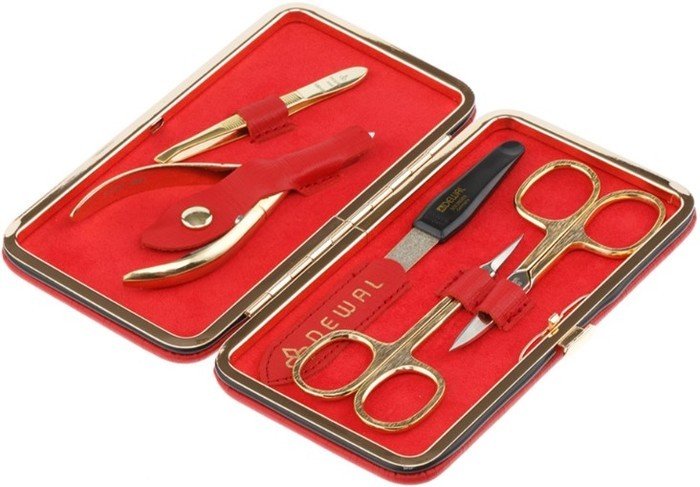 Набор для маникюра и педикюра Dewal 903RED (красный)