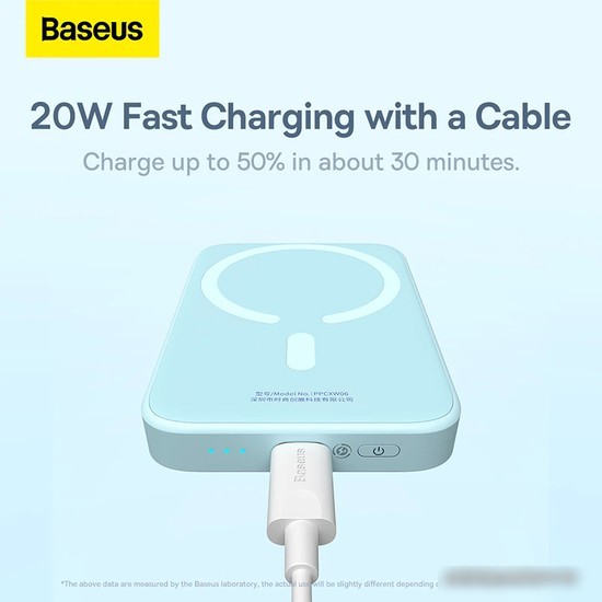 Внешний аккумулятор Baseus Magnetic Wireless PPCX020002 6000mAh (белый)