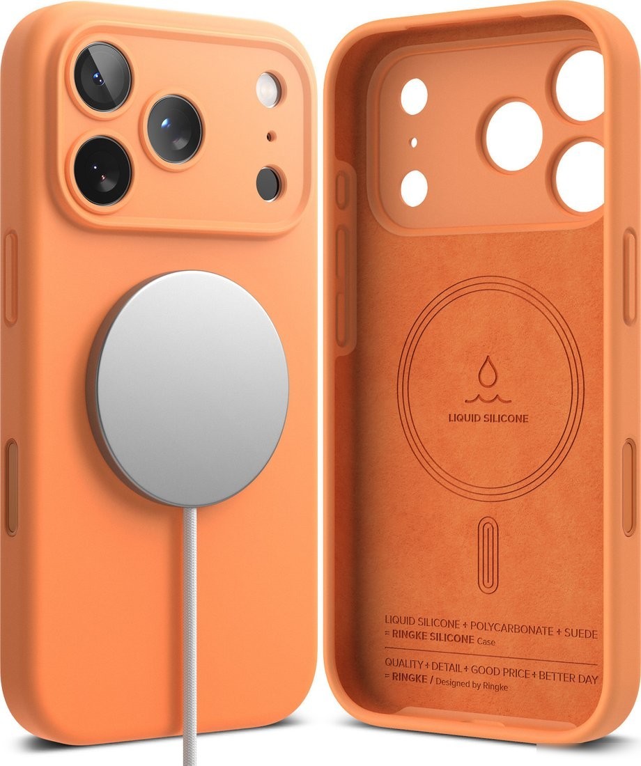Чехол для телефона Ringke Silicone Magnetic для iPhone 17 Pro Max (Tangerine)