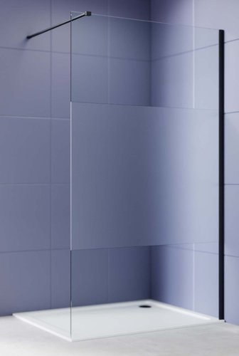 Душевая стенка Aquatek Walk in с держателем 140x200 AQ.WI.140.3BL (черный/прозрачное стекло)
