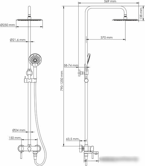 Душевая система Wasserkraft A14201