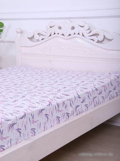 Постельное белье Luxsonia Трикотаж на резинке 90x200 2230 (лаванда б/з)
