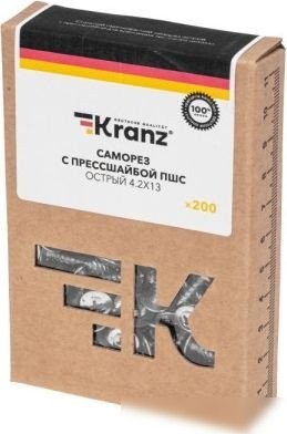 Саморез Kranz KR-01-3361-001 ПШС острый 4,2х13мм (200 шт)