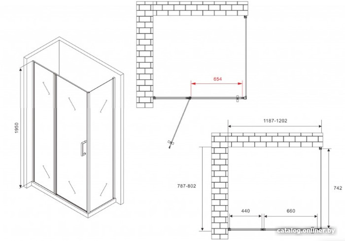 Душевой уголок Abber Sonnenstrand AG04120BS-S80B