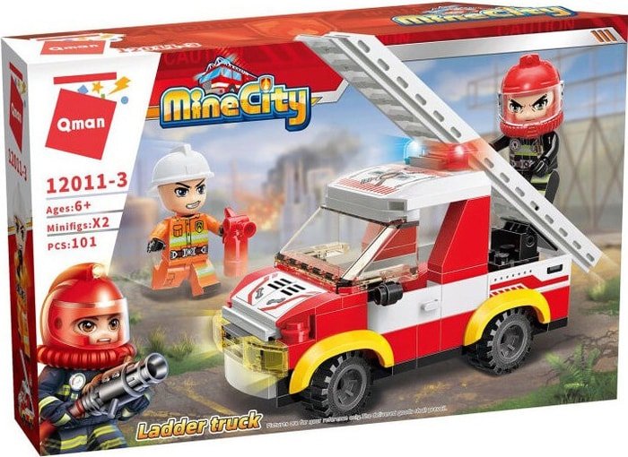 Конструктор Qman Mine City 12011-3 Пожарная машина с лестницей