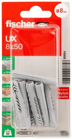 Дюбель универсальный Fischer UX 8X50 K NV 90864 (10 шт)