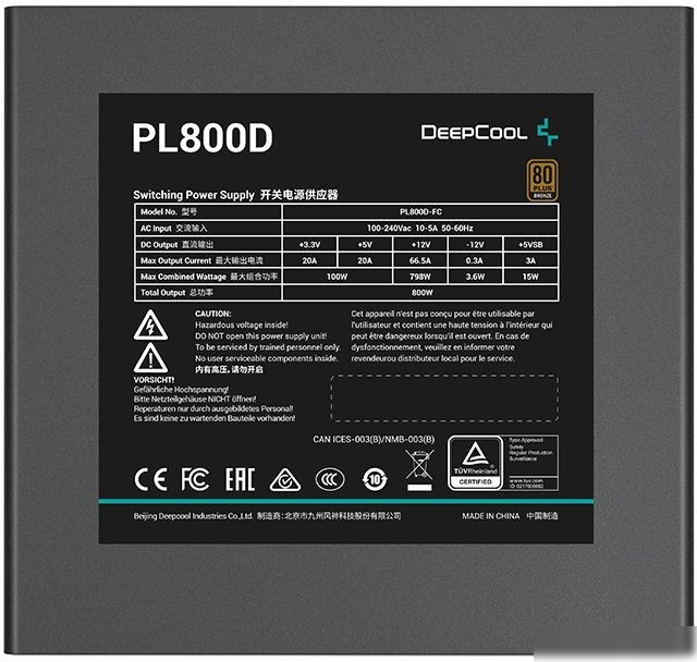 Блок питания DeepCool PL800D