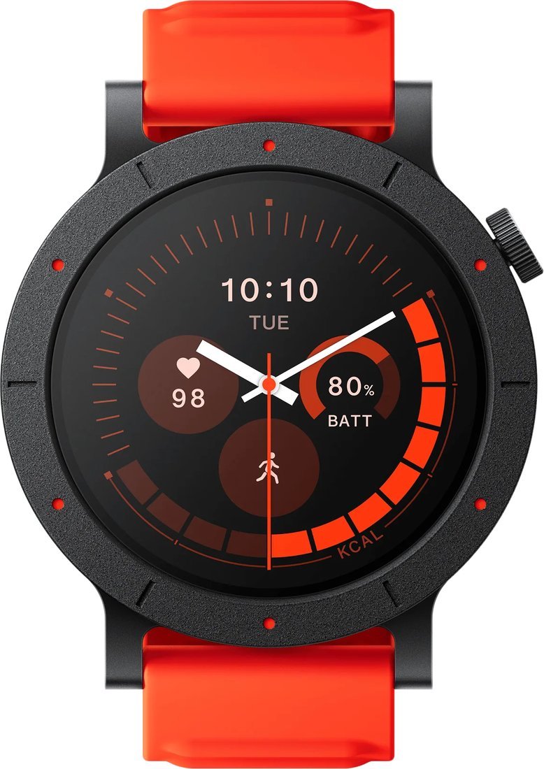 Умные часы CMF Watch 3 Pro (черный, оранжевый силиконовый ремешок)